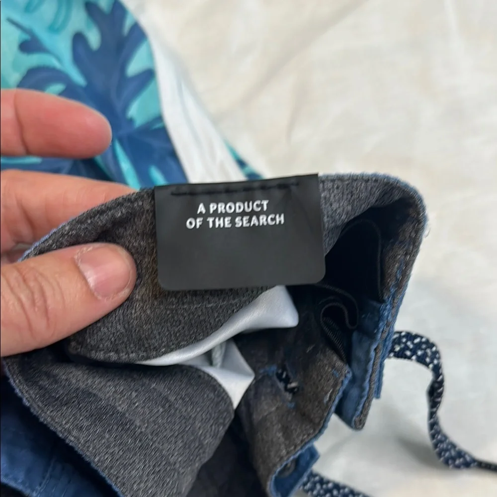 Rip Curl Blue and Green Board Shorts with Tropical Print